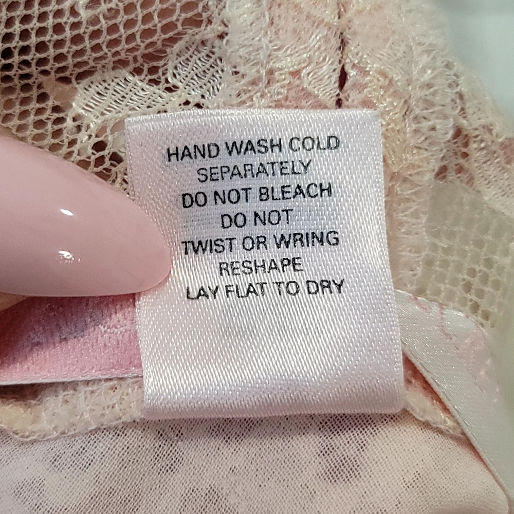 Vintage Victoria's Secret Babydoll Dress M Pink Coquette Lace Nightie Y2K - Picture 7 of 16